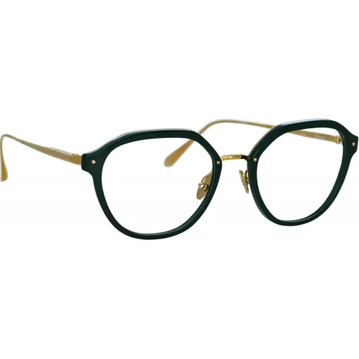 Linda Farrow Sunglasses-- Cacao Angular Optical Glasses in Green - LFL1273C5OPT - Eyewear - Avvenice