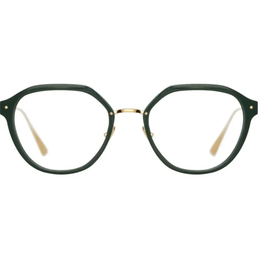 Linda Farrow Sunglasses-- Cacao Angular Optical Glasses in Green - LFL1273C5OPT - Eyewear - Avvenice