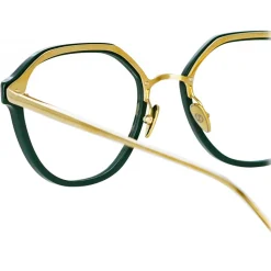 Linda Farrow Sunglasses-- Cacao Angular Optical Glasses in Green - LFL1273C5OPT - Eyewear - Avvenice