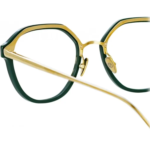 Linda Farrow Sunglasses-- Cacao Angular Optical Glasses in Green - LFL1273C5OPT - Eyewear - Avvenice
