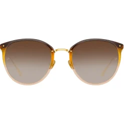 Linda Farrow Sunglasses-- Calthorpe Oval Sunglasses in Brown Gradient - LFL251C81SUN - Eyewear - Avvenice