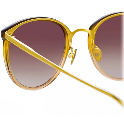 Linda Farrow Sunglasses-- Calthorpe Oval Sunglasses in Brown Gradient - LFL251C81SUN - Eyewear - Avvenice