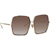 Linda Farrow Sunglasses-- Camaro Oversized Sunglasses in Light Gold - LFL1349C2SUN - Eyewear - Avvenice