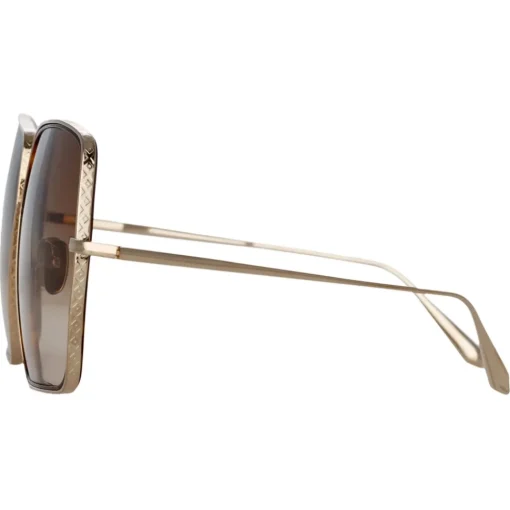 Linda Farrow Sunglasses-- Camaro Oversized Sunglasses in Light Gold - LFL1349C2SUN - Eyewear - Avvenice