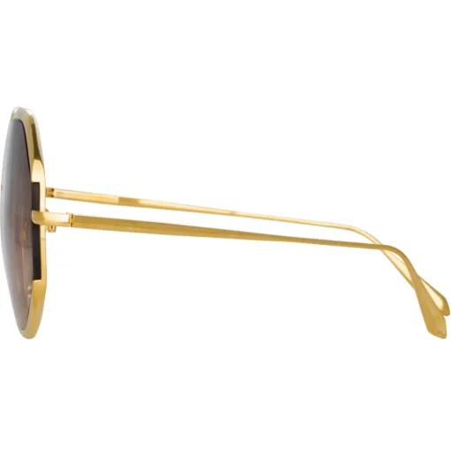 Linda Farrow Sunglasses-- Camila Oversized Sunglasses in Yellow Gold - LFL1208C1SUN - Eyewear - Avvenice