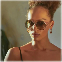 Linda Farrow Sunglasses-- Camila Oversized Sunglasses in Rose Gold - LFL1208C3SUN - Eyewear - Avvenice