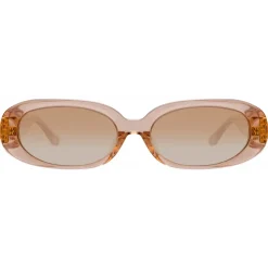 Linda Farrow Sunglasses-- Cara Oval Sunglasses in Peach - LFL1252C3SUN - Eyewear - Avvenice