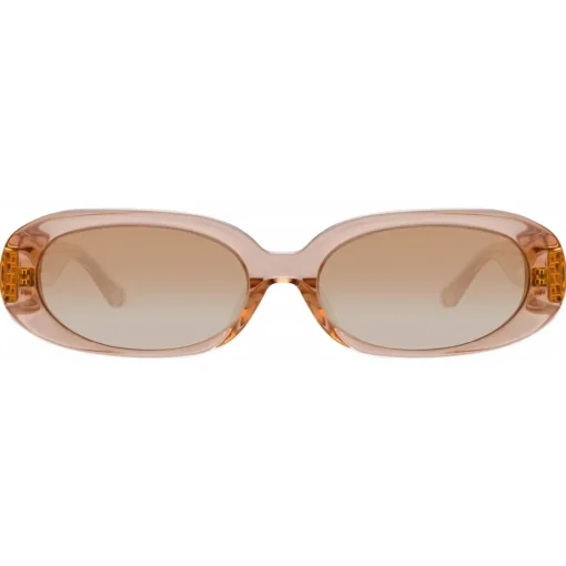 Linda Farrow Sunglasses-- Cara Oval Sunglasses in Peach - LFL1252C3SUN - Eyewear - Avvenice