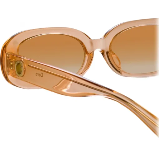 Linda Farrow Sunglasses-- Cara Oval Sunglasses in Peach - LFL1252C3SUN - Eyewear - Avvenice