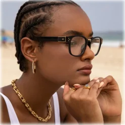 Linda Farrow Sunglasses-- Carlos D-Frame Optical Glasses in Black - LFL1412C1OPT - Eyewear - Avvenice