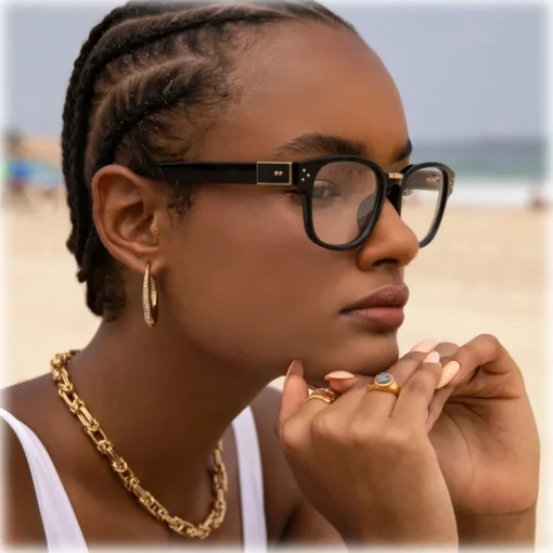 Linda Farrow Sunglasses-- Carlos D-Frame Optical Glasses in Black - LFL1412C1OPT - Eyewear - Avvenice