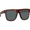 Linda Farrow Sunglasses-- Carolina Flat Top Sunglasses in Tortoiseshell - LFL1250C2SUN - Eyewear - Avvenice