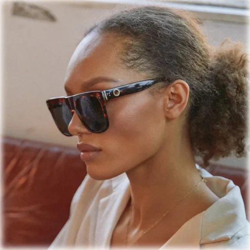 Linda Farrow Sunglasses-- Carolina Flat Top Sunglasses in Tortoiseshell - LFL1250C2SUN - Eyewear - Avvenice