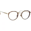 Linda Farrow Sunglasses-- Cesar Angular Optical Glasses in Light Gold Brown - LFL1225C3OPT - Eyewear - Avvenice
