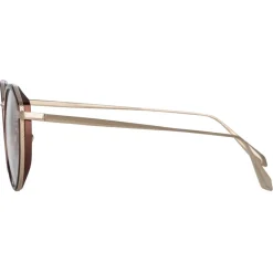 Linda Farrow Sunglasses-- Cesar Angular Optical Glasses in Light Gold Brown - LFL1225C3OPT - Eyewear - Avvenice