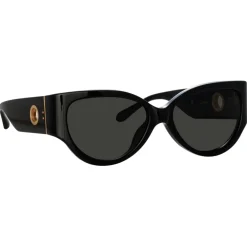 Linda Farrow Sunglasses-- Connie Cat Eye Sunglasses in Black - LFL1425C1SUN - Eyewear - Avvenice