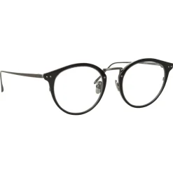 Linda Farrow Sunglasses-- Cooper Oval Optical Glasses in Black Nickel (C5) - LFL1051C5OPT - Eyewear - Avvenice