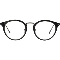 Linda Farrow Sunglasses-- Cooper Oval Optical Glasses in Black Nickel (C5) - LFL1051C5OPT - Eyewear - Avvenice