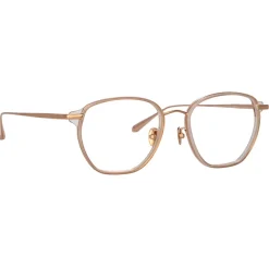 Linda Farrow Sunglasses-- Danilo Angular Optical Glasses in Rose Gold - LFL1246C3OPT - Eyewear - Avvenice