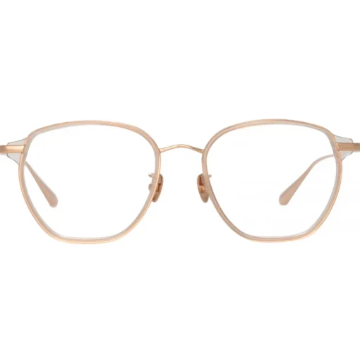 Linda Farrow Sunglasses-- Danilo Angular Optical Glasses in Rose Gold - LFL1246C3OPT - Eyewear - Avvenice