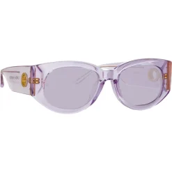 Linda Farrow Sunglasses-- Debbie D-Frame Sunglasses in Lilac - LFL1059C10SUN - Eyewear - Avvenice