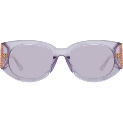 Linda Farrow Sunglasses-- Debbie D-Frame Sunglasses in Lilac - LFL1059C10SUN - Eyewear - Avvenice