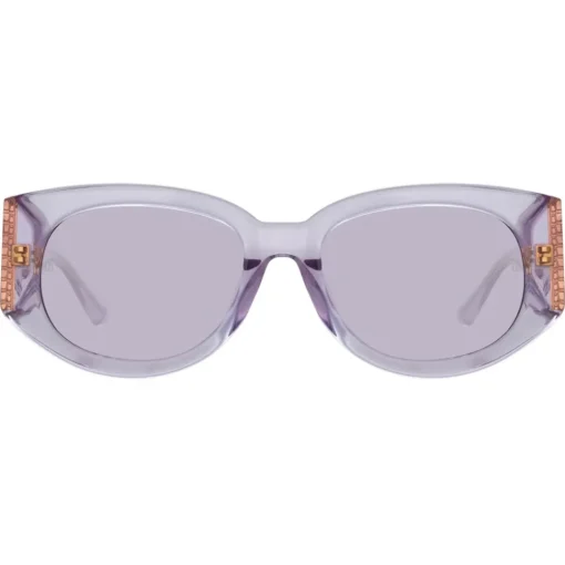 Linda Farrow Sunglasses-- Debbie D-Frame Sunglasses in Lilac - LFL1059C10SUN - Eyewear - Avvenice
