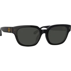 Linda Farrow Sunglasses-- Deni D-Frame Sunglasses in Black - LFL1243C1SUN - Eyewear - Avvenice