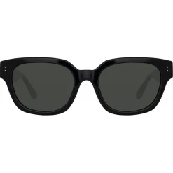 Linda Farrow Sunglasses-- Deni D-Frame Sunglasses in Black - LFL1243C1SUN - Eyewear - Avvenice
