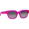 Linda Farrow Sunglasses-- Deni D-Frame Sunglasses in Fuchsia - LFL1243C6SUN - Eyewear - Avvenice