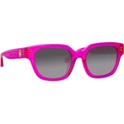 Linda Farrow Sunglasses-- Deni D-Frame Sunglasses in Fuchsia - LFL1243C6SUN - Eyewear - Avvenice