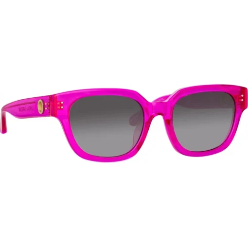 Linda Farrow Sunglasses-- Deni D-Frame Sunglasses in Fuchsia - LFL1243C6SUN - Eyewear - Avvenice