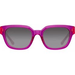 Linda Farrow Sunglasses-- Deni D-Frame Sunglasses in Fuchsia - LFL1243C6SUN - Eyewear - Avvenice
