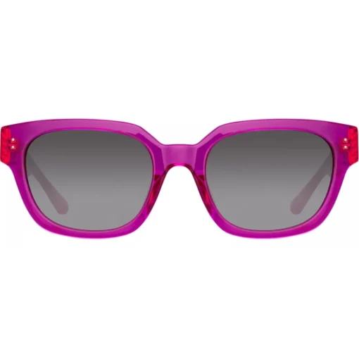 Linda Farrow Sunglasses-- Deni D-Frame Sunglasses in Fuchsia - LFL1243C6SUN - Eyewear - Avvenice
