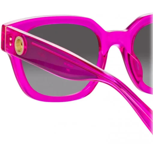 Linda Farrow Sunglasses-- Deni D-Frame Sunglasses in Fuchsia - LFL1243C6SUN - Eyewear - Avvenice