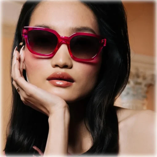 Linda Farrow Sunglasses-- Deni D-Frame Sunglasses in Fuchsia - LFL1243C6SUN - Eyewear - Avvenice