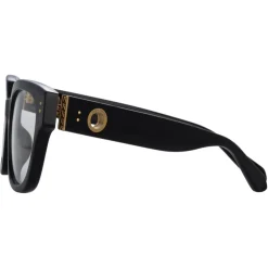 Linda Farrow Sunglasses-- Deni D-Frame Optical Glasses in Black - LFL1243C4OPT - Eyewear - Avvenice