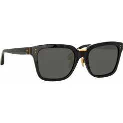Linda Farrow Sunglasses-- Desiree D-Frame Sunglasses in Black - LFL1322C4SUN - Eyewear - Avvenice