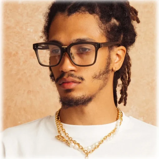 Linda Farrow Sunglasses-- Desiree D-Frame Optical Glasses in Green (Men’s) - LFL1322C7OPT - Eyewear - Avvenice