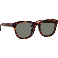 Linda Farrow Sunglasses-- Edson D-Frame Sunglasses in Tortoiseshell - LFL1385C4SUN - Eyewear - Avvenice