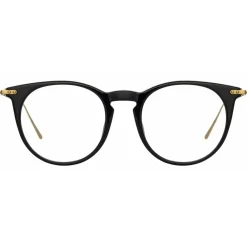 Linda Farrow Sunglasses-- Ellis A Oval Optical Glasses in Black - LF54AC1OPT - Eyewear - Avvenice