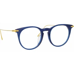 Linda Farrow Sunglasses-- Ellis A Oval Optical Glasses in Navy - LF54AC3OPT - Eyewear - Avvenice