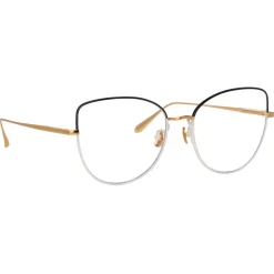 Linda Farrow Sunglasses-- Eloise Cat Eye Optical Glasses in Mocha Light Gold - LFL1336C6OPT - Eyewear - Avvenice