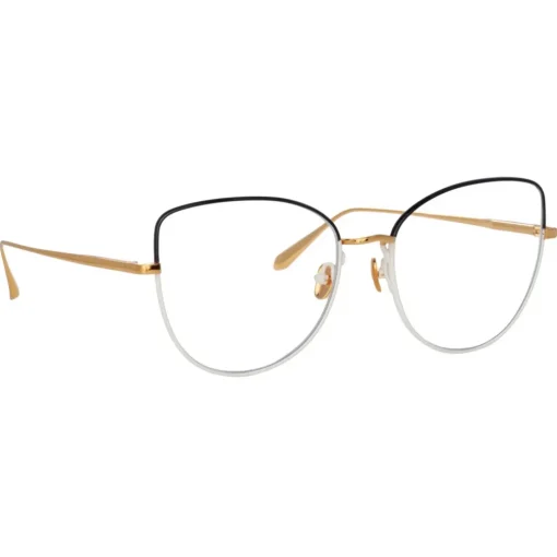 Linda Farrow Sunglasses-- Eloise Cat Eye Optical Glasses in Mocha Light Gold - LFL1336C6OPT - Eyewear - Avvenice