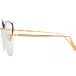 Linda Farrow Sunglasses-- Eloise Cat Eye Optical Glasses in Mocha Light Gold - LFL1336C6OPT - Eyewear - Avvenice