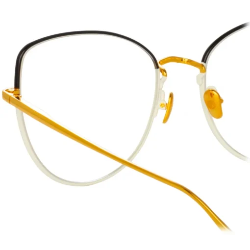 Linda Farrow Sunglasses-- Eloise Cat Eye Optical Glasses in Mocha Light Gold - LFL1336C6OPT - Eyewear - Avvenice