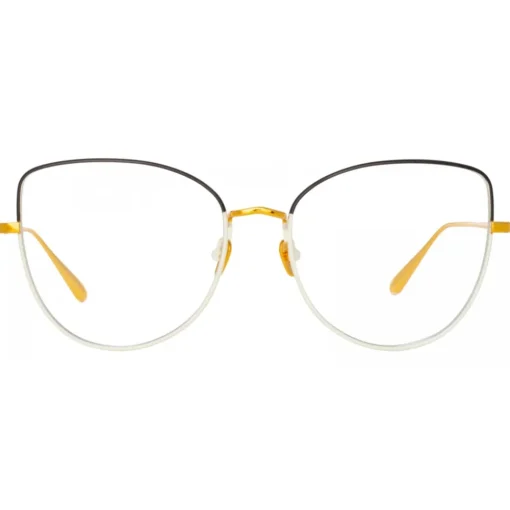 Linda Farrow Sunglasses-- Eloise Cat Eye Optical Glasses in Mocha Light Gold - LFL1336C6OPT - Eyewear - Avvenice