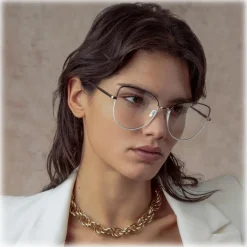 Linda Farrow Sunglasses-- Eloise Cat Eye Optical Glasses in Mocha Light Gold - LFL1336C6OPT - Eyewear - Avvenice