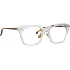 Linda Farrow Sunglasses-- Empire D-Frame Optical Glasses in Clear - LF28AC3OPT - Eyewear - Avvenice