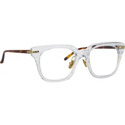 Linda Farrow Sunglasses-- Empire D-Frame Optical Glasses in Clear - LF28AC3OPT - Eyewear - Avvenice